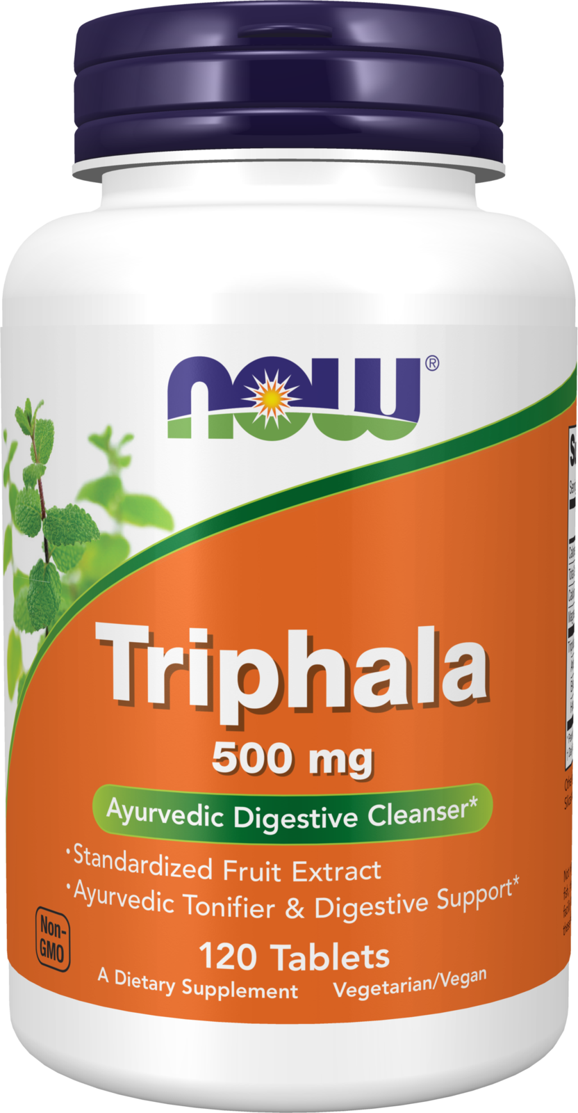 NOW Supplements, Triphala 500 mg, Combo of Harada, Amla & Behada, 120 Tabs — product image