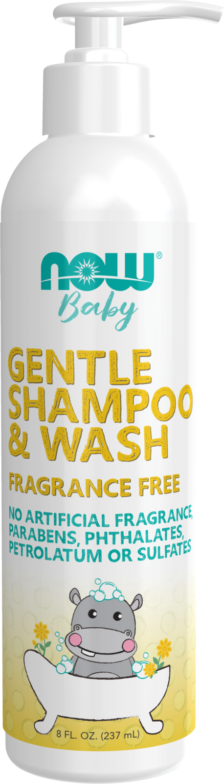 NOW Baby, Gentle Shampoo & Wash, Fragrance Free with No Artificial Fragrance, Parabens, Phthalates, Petrolatum or Sulfates, 8-Ounce — product image
