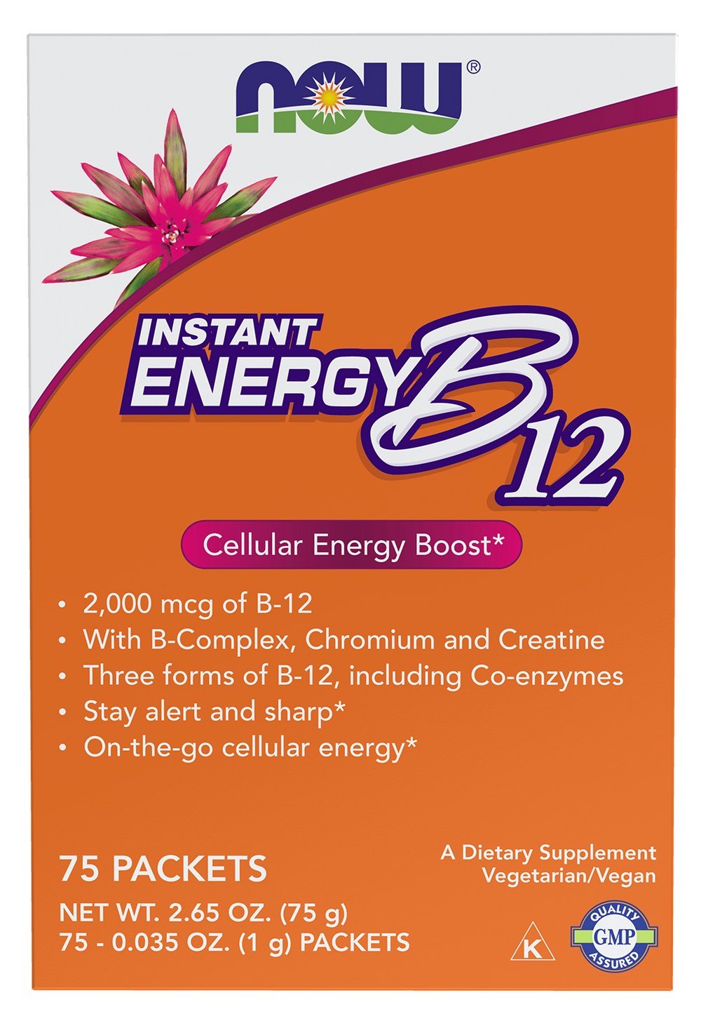 NOW Supplements, Instant Energy B-12 (2,000 mcg per packet), 75 Packets — product image
