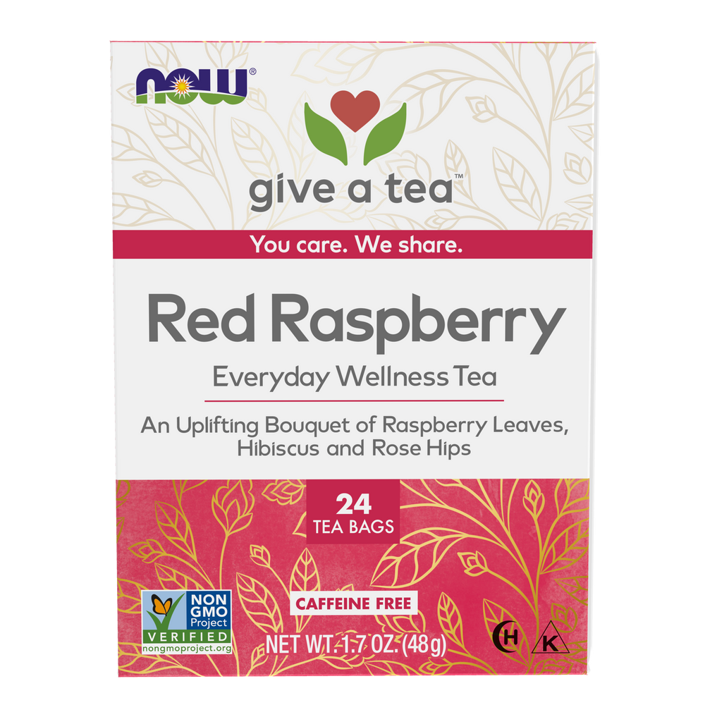 NOW Foods, Give a Tea® Red Raspberry Tea, Herbal Blend, 24 bags — product image