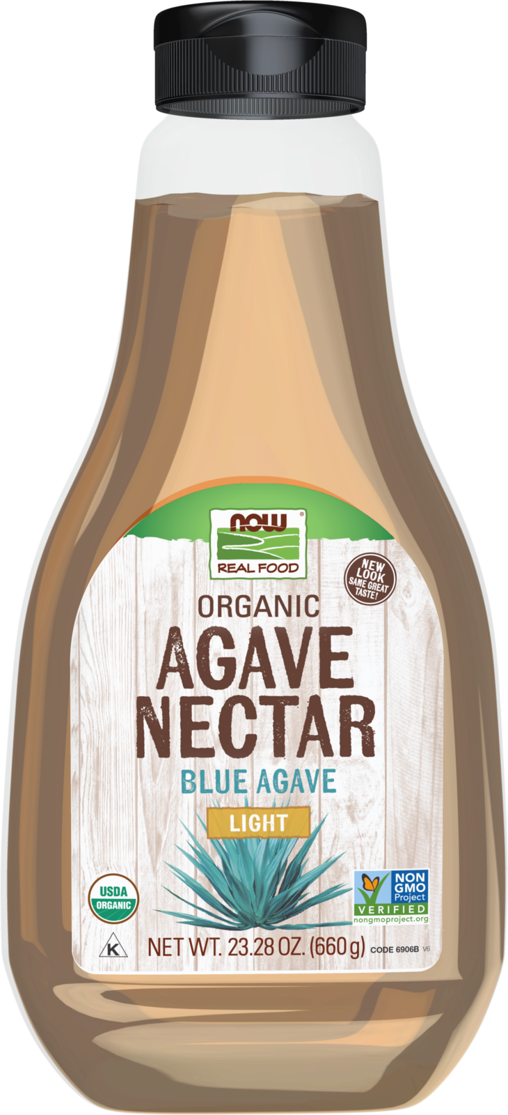 NOW Foods, Certified Organic Light Agave Nectar, Blue Agave, 23.28 fl. oz — product image