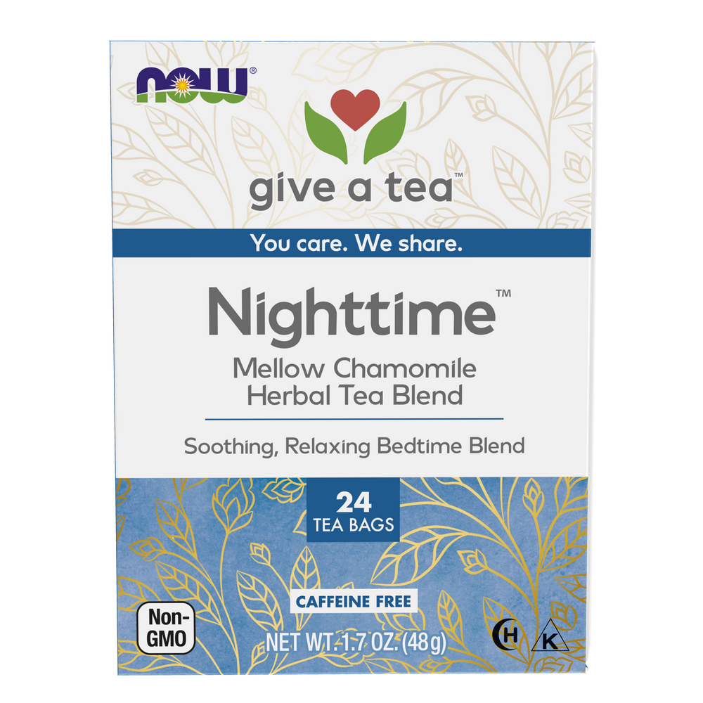 NOW Foods, Give a Tea® Nighttime™ Tea, Mellow Herbal Tea, 24 bags — product image