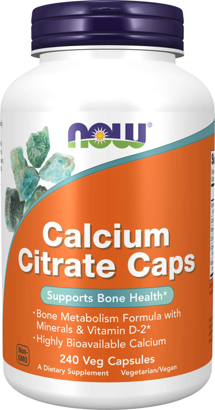 NOW Supplements, Calcium Citrate with Vit D, Magnesium, Zinc, 240 Veg Caps — product image