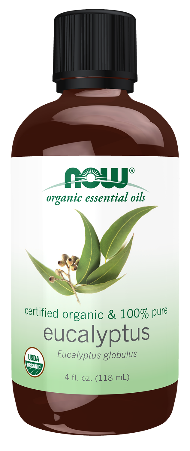 NOW Essential Oils, Organic Eucalyptus Globulus Oil, Steam Dist., 4 fl. oz — product image