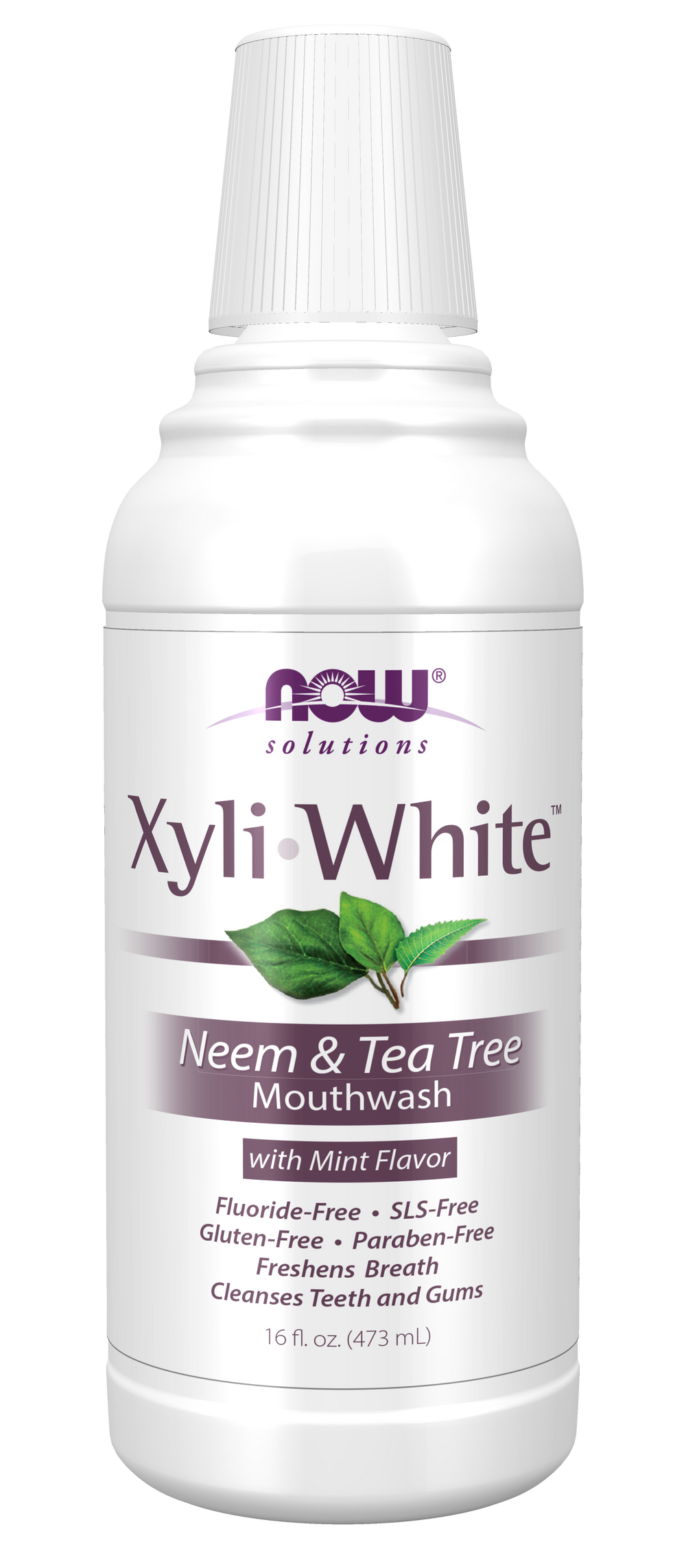 NOW Solutions, Xyliwhite™ Mouthwash, Neem and Tea Tree Flavor, 16 fl. oz — product image