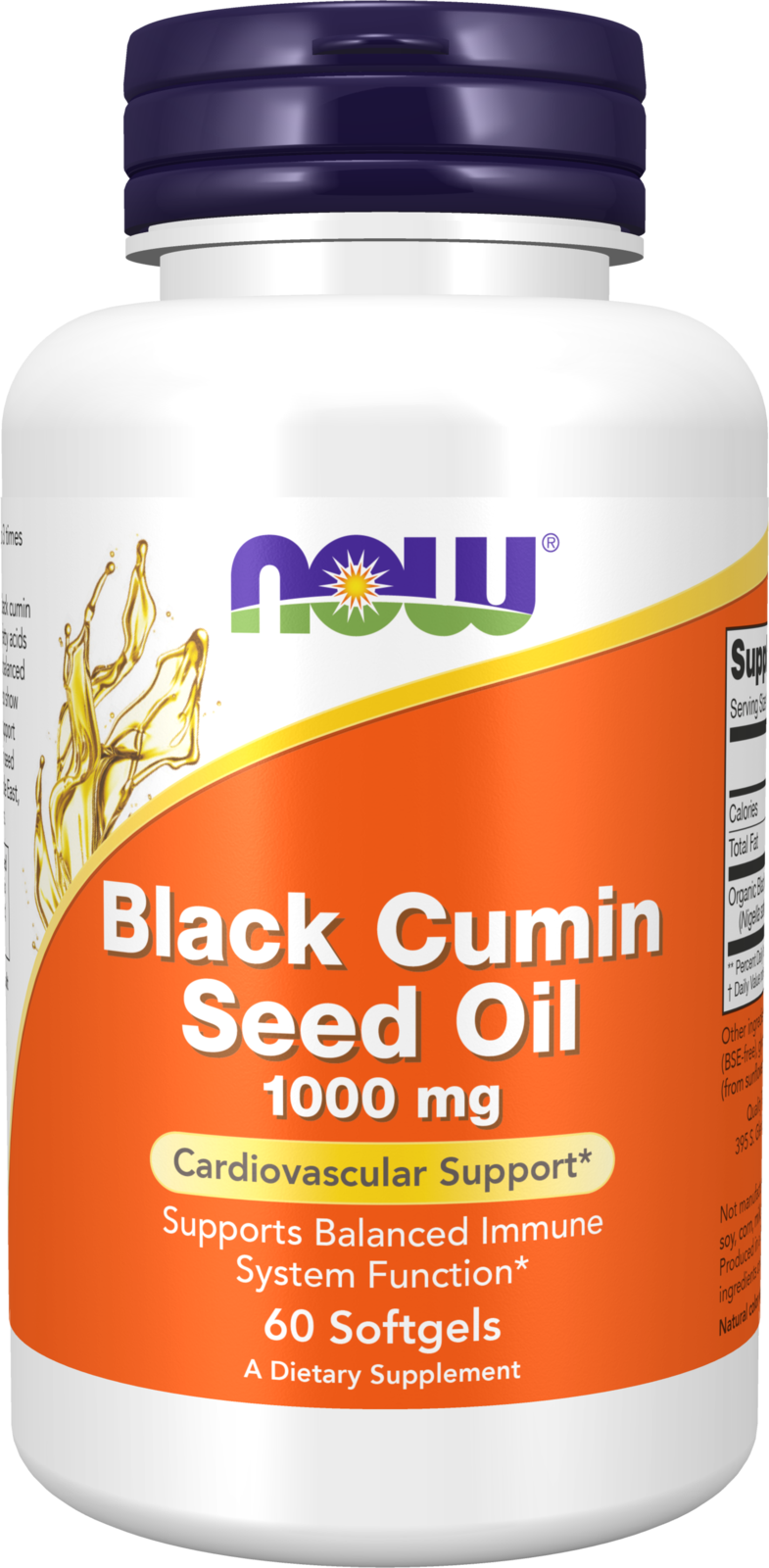 NOW Supplements, Black Cumin Seed Oil 1,000 mg, 60 Softgels — product image