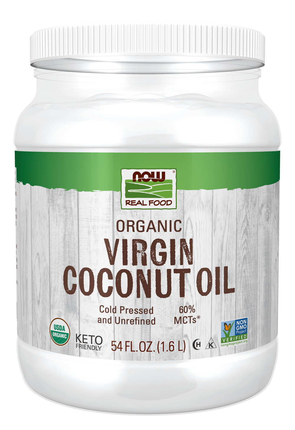 NOW Foods, Certified Organic Virgin Coconut Oil, Unrefined, 54 fl. oz — product image