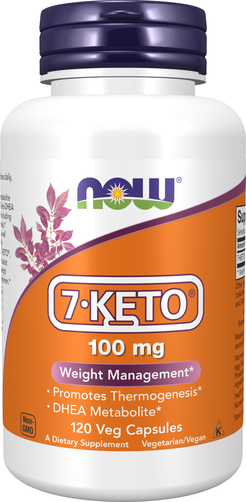 NOW Supplements, 7-Keto (DHEA Acetate-7-one) 100 mg, 120 Veg Caps — product image