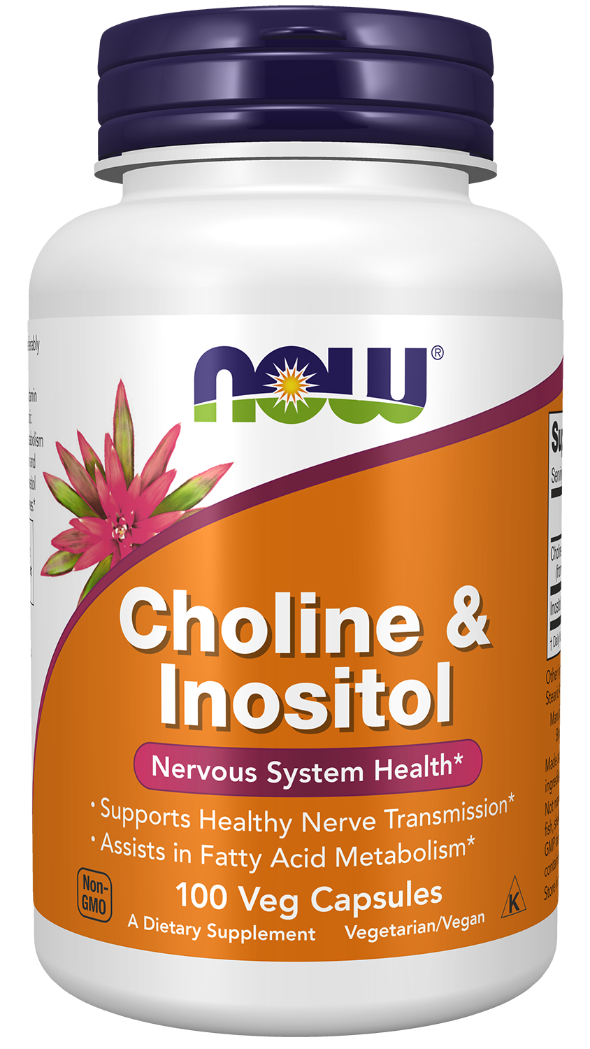 NOW Supplements, Choline & Inositol, Nervous System Health*, 100 Caps — product image
