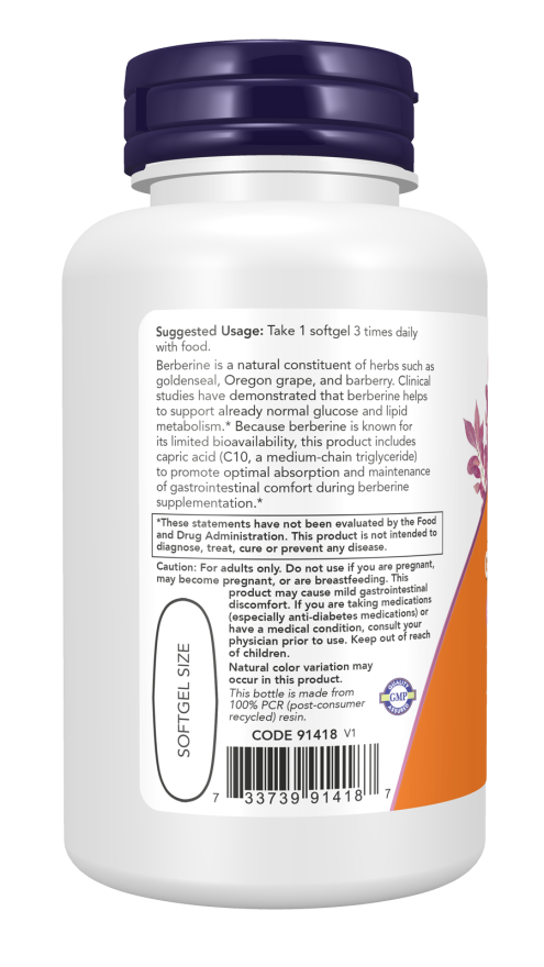 Now Foods Berberine Glucose Support 90 Softgels