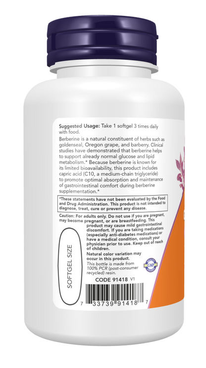Now Foods Berberine Glucose Support 90 Softgels