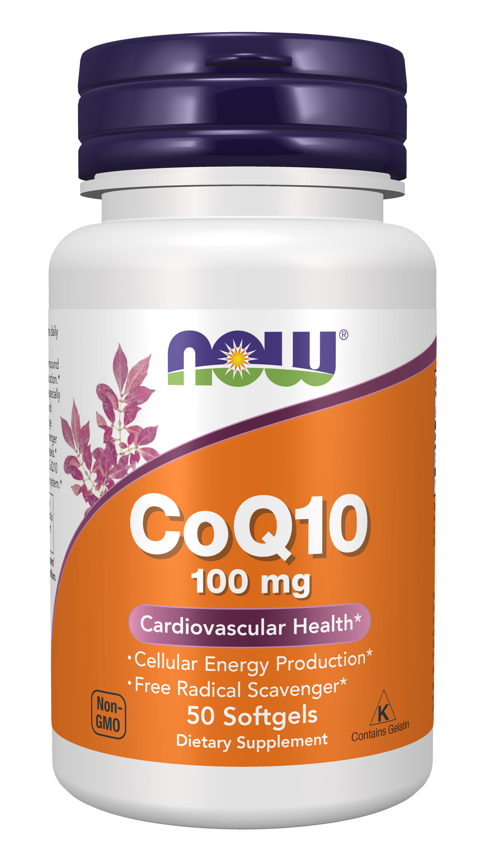 NOW Supplements, CoQ10 100 mg, Pharmaceutical Grade, 50 Softgels — product image