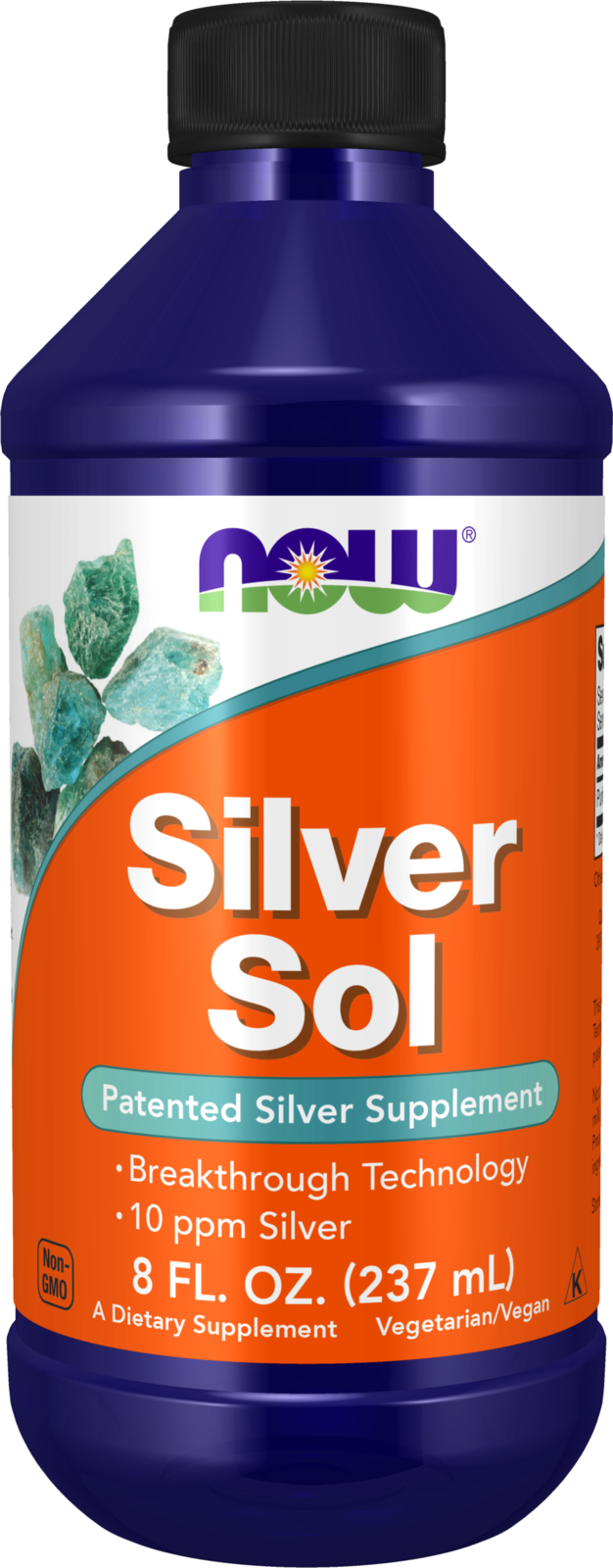 NOW Supplements, Silver Sol 10 PPM, Elemental Silver, Deionized, 8 fl oz — product image