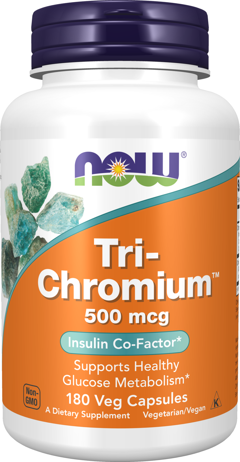 NOW Supplements, Tri-Chromium™ 500 mcg, Insulin Co-Factor*, 180 Veg Caps — product image