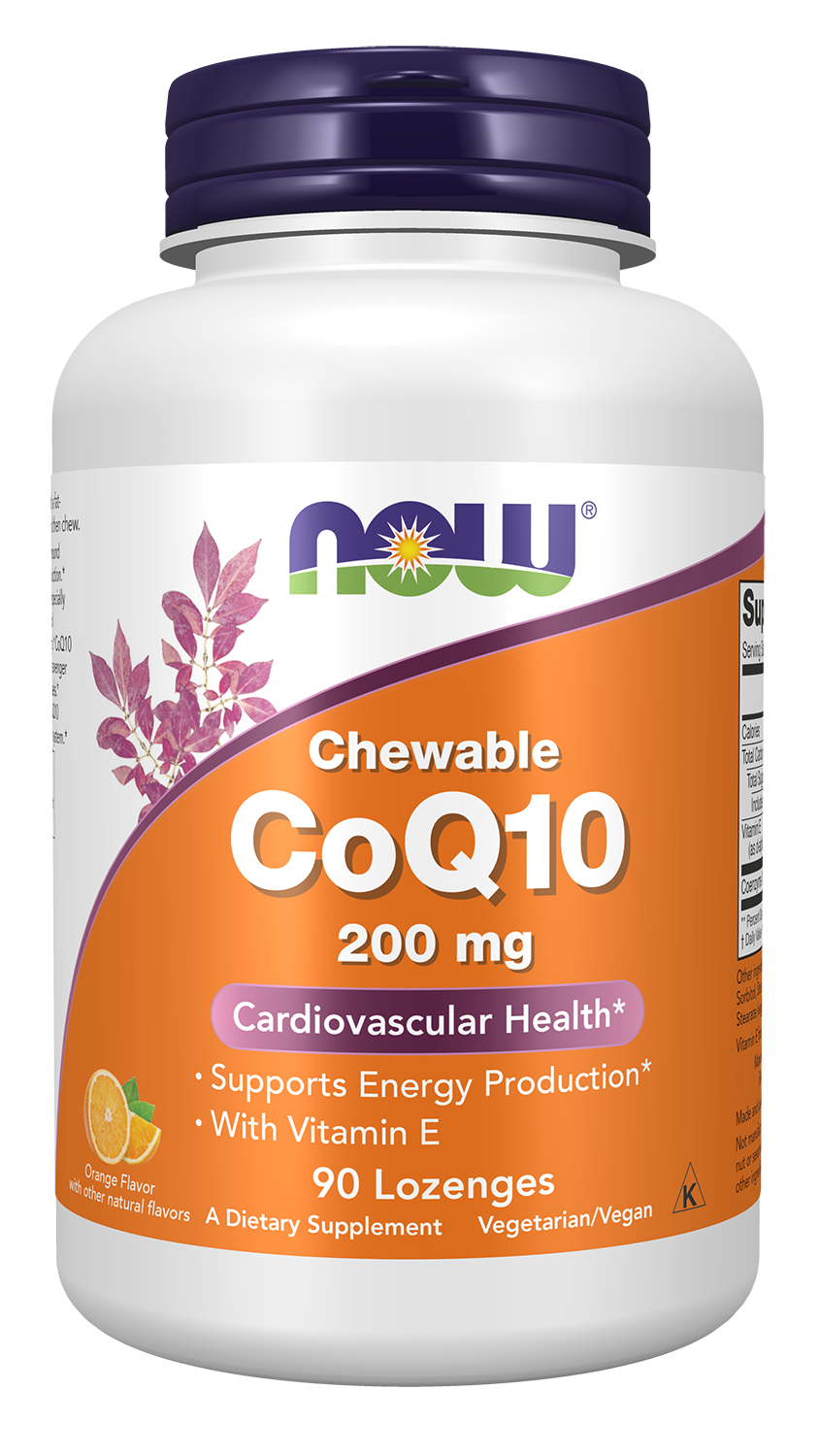 NOW Supplements, CoQ10 200 mg, Pharmaceutical Grade, 90 Lozenges — product image
