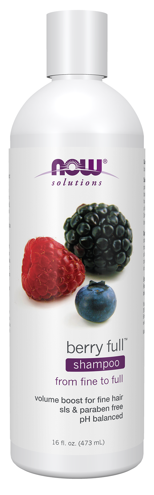 NOW Solutions, Berry Full™  Shampoo, Volume Boost for Fine Hair, 16 fl. oz — product image