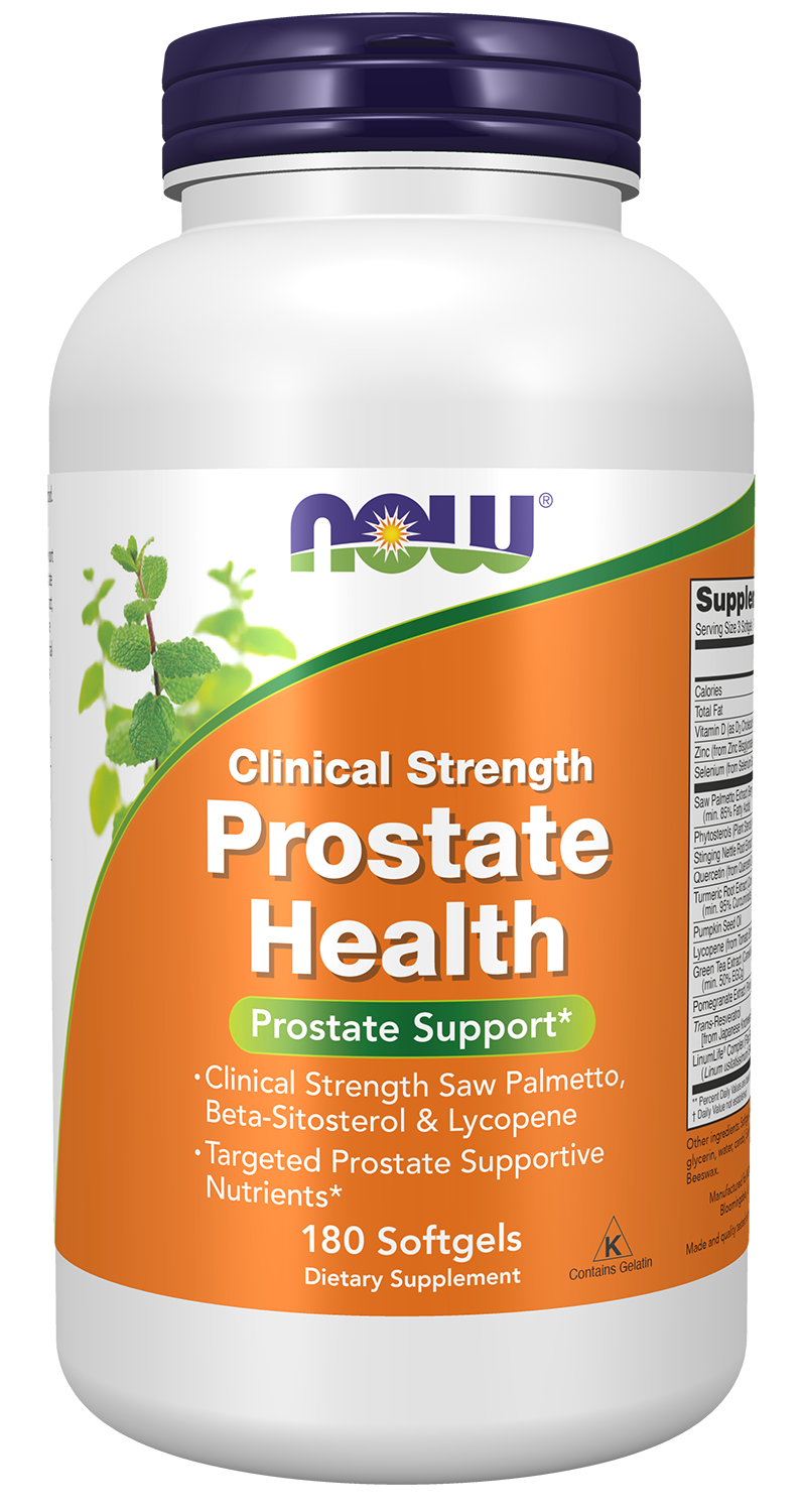 NOW, Prostate Health, Clinical Strength Saw Palmetto, 180 Softgels — product image