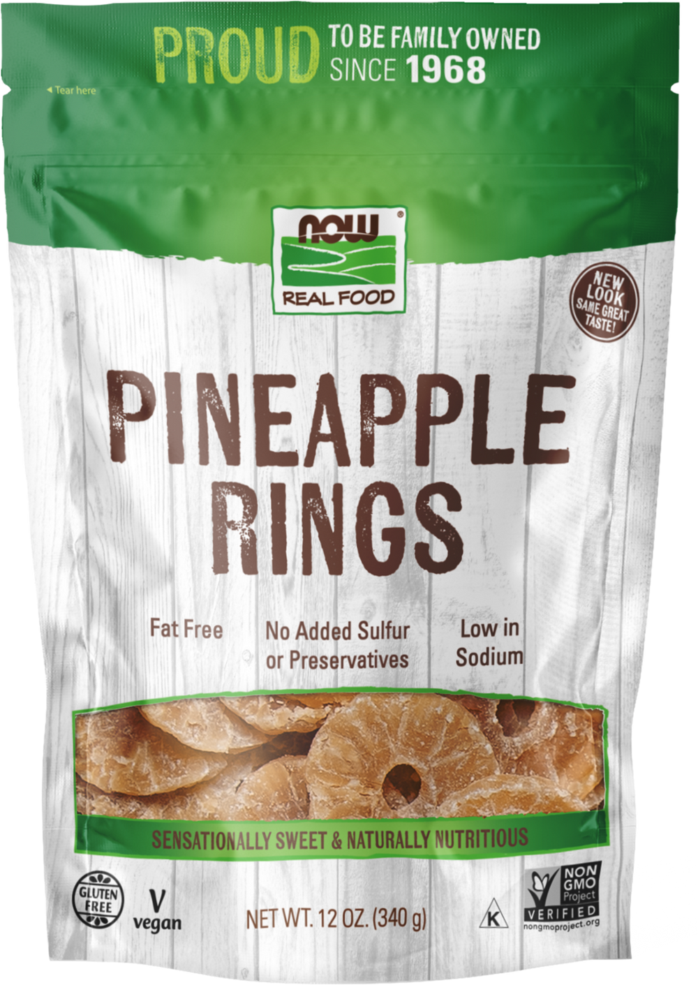 NOW Foods, Pineapple Rings, No Preservatives or Added Sulfur, 12 oz — product image
