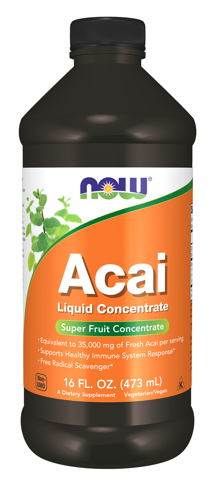 NOW Supplements, Acai Liquid, Super Fruit Concentrate, 16 fl. oz — product image