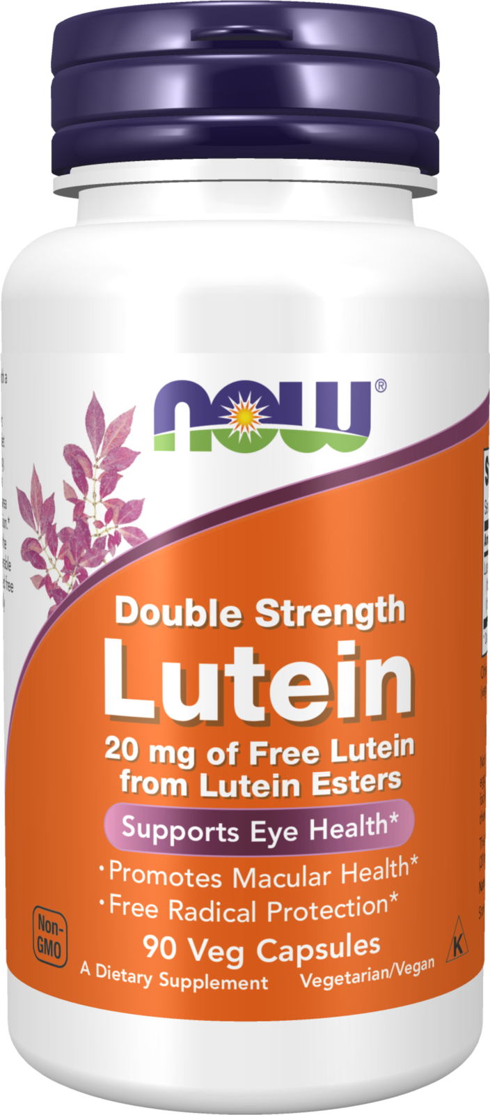 NOW Supplements, Lutein with 20 mg of Free Lutein, 90 Veg Caps — product image