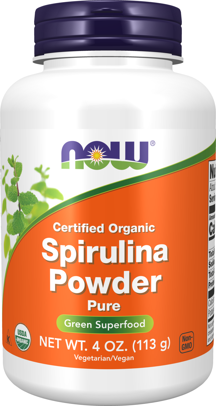 NOW Supplements, Certified Organic, Spirulina Powder, Green Superfood, 4 Oz — product image