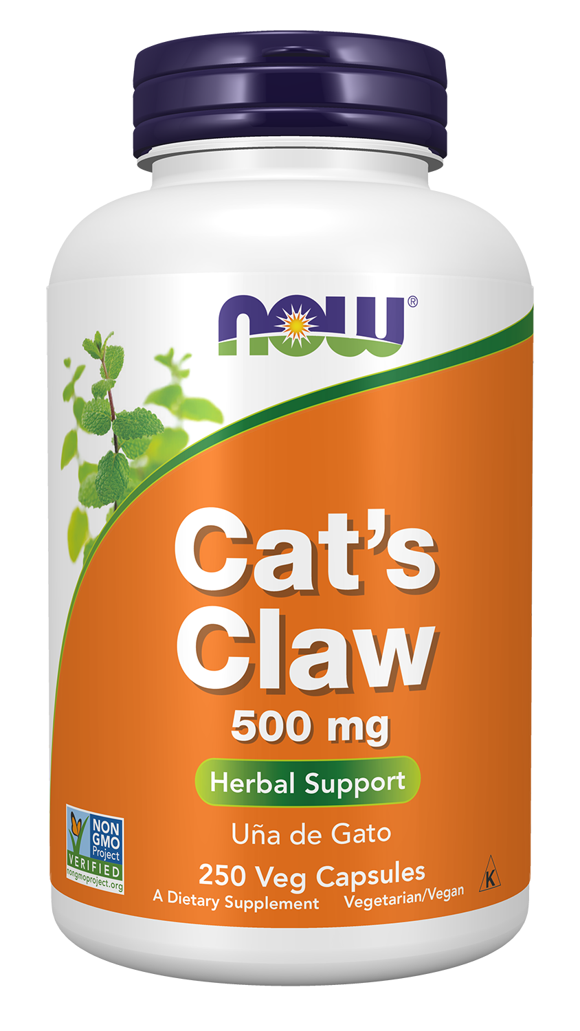 NOW Supplements, Cat's Claw  500 mg, Herbal Supplement, 250 Veg Caps — product image