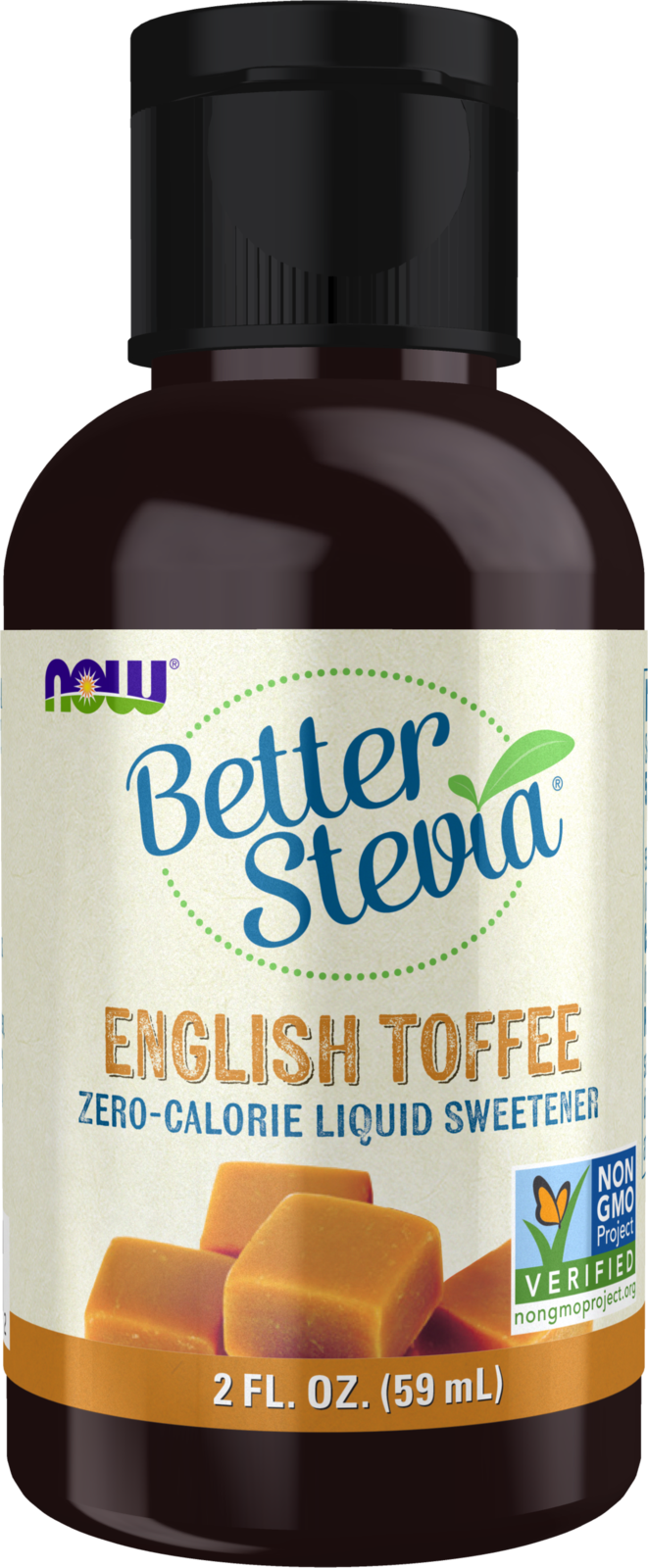 NOW BetterStevia® English Toffee Zero-Calorie Liquid Sweetener, 2 fl. oz. — product image