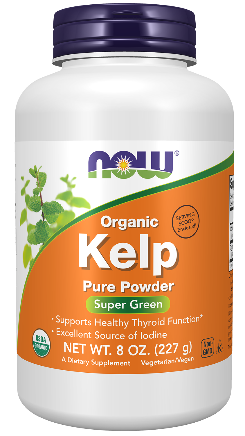NOW Supplements, Kelp Powder, Certified Organic, Super Green, 8-oz — product image