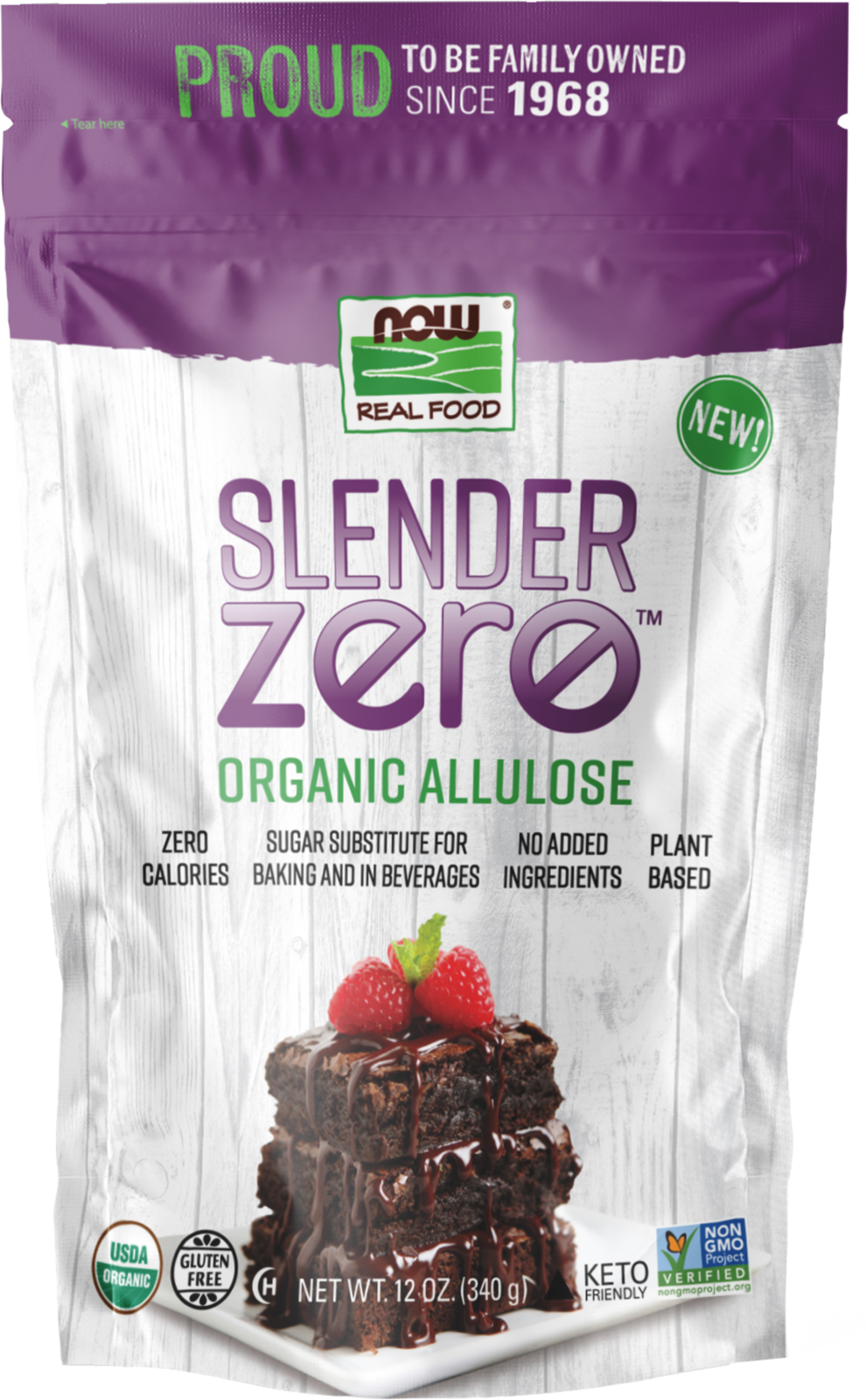 NOW Foods, Slender Zero, Organic Allulose, Zero-Calorie, 12 oz — product image