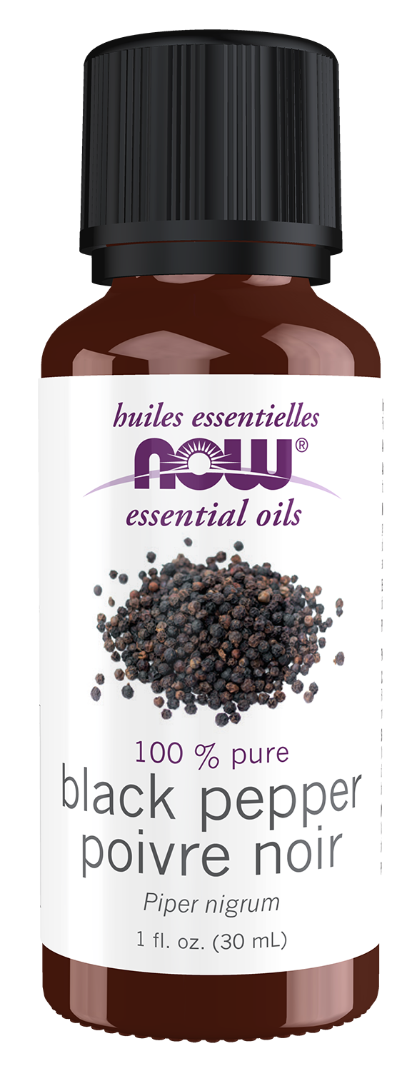 NOW Essential Oils, Black Pepper Oil, Undiluted, Steam Distilled, 1 fl. oz — product image