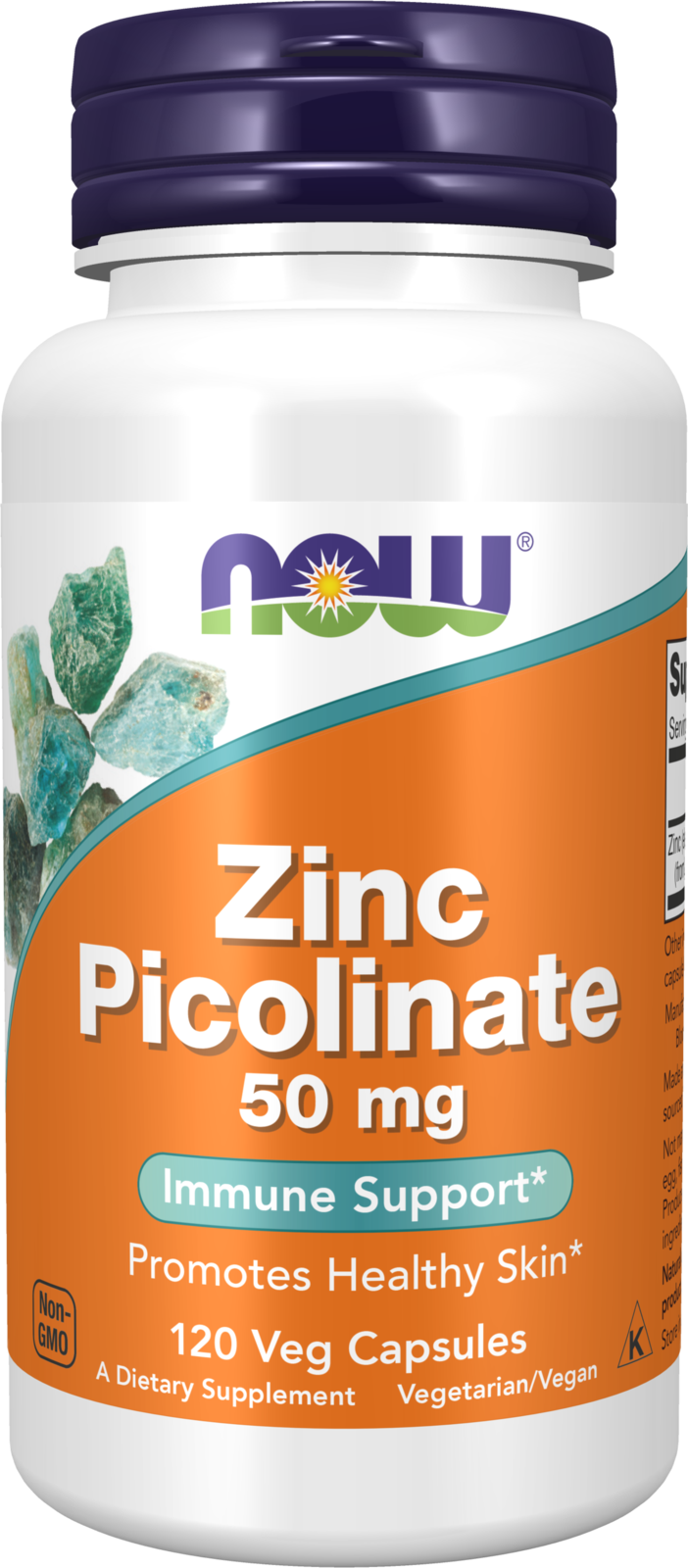 NOW Supplements, Zinc Picolinate 50 mg, Immune Support*, 120 Veg Caps — product image