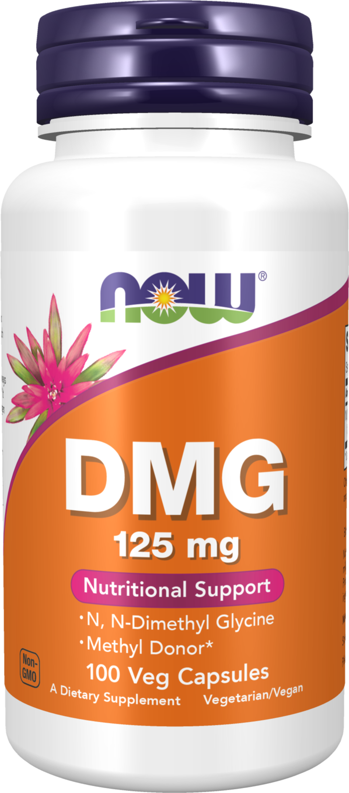 NOW Supplements, DMG 125 mg, Nutritional Support, 100 Veg Caps — product image