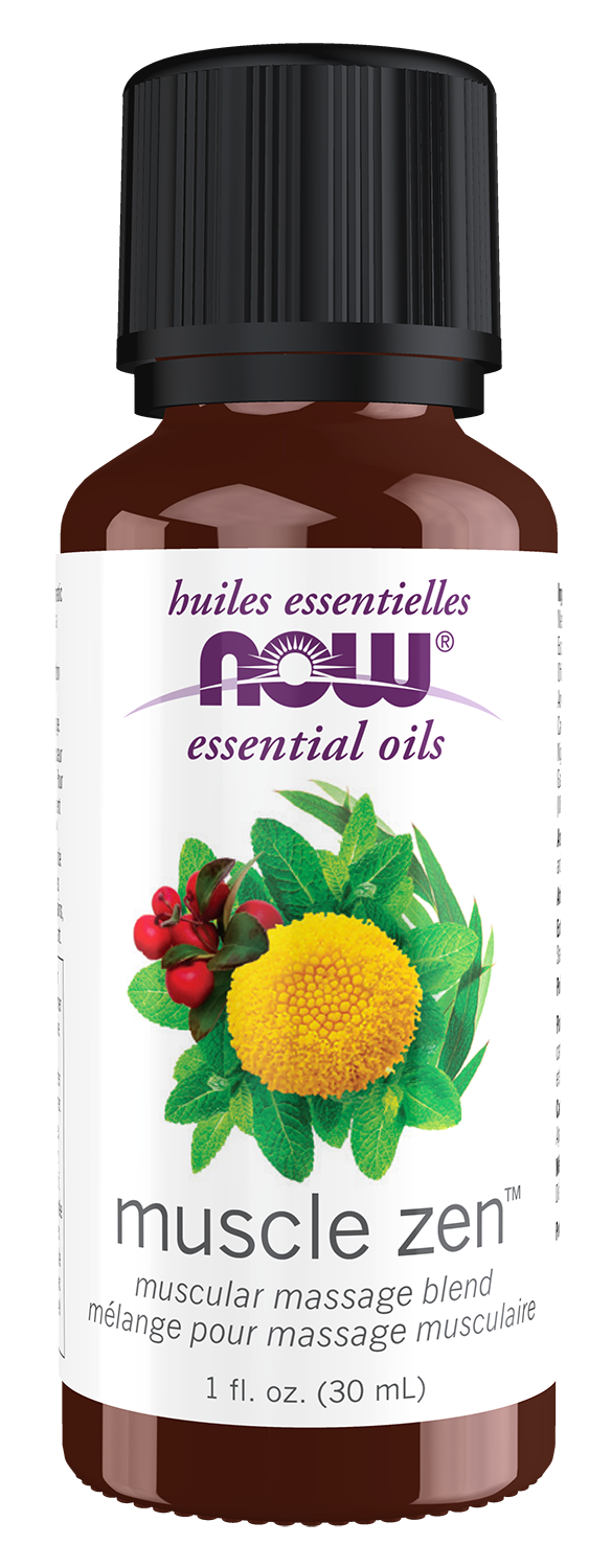 NOW Essential Oils, Muscle Zen™ Oil Blend, Muscular Massage Blend, 1 fl. oz — product image