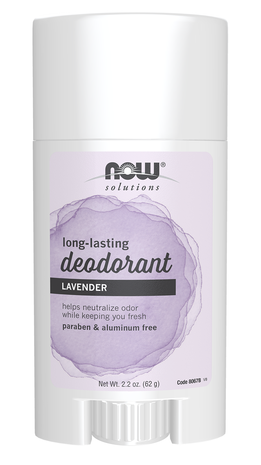 NOW Solutions, Deodorant Stick, Long Lasting, Refreshing Lavender, 2.2 oz — product image
