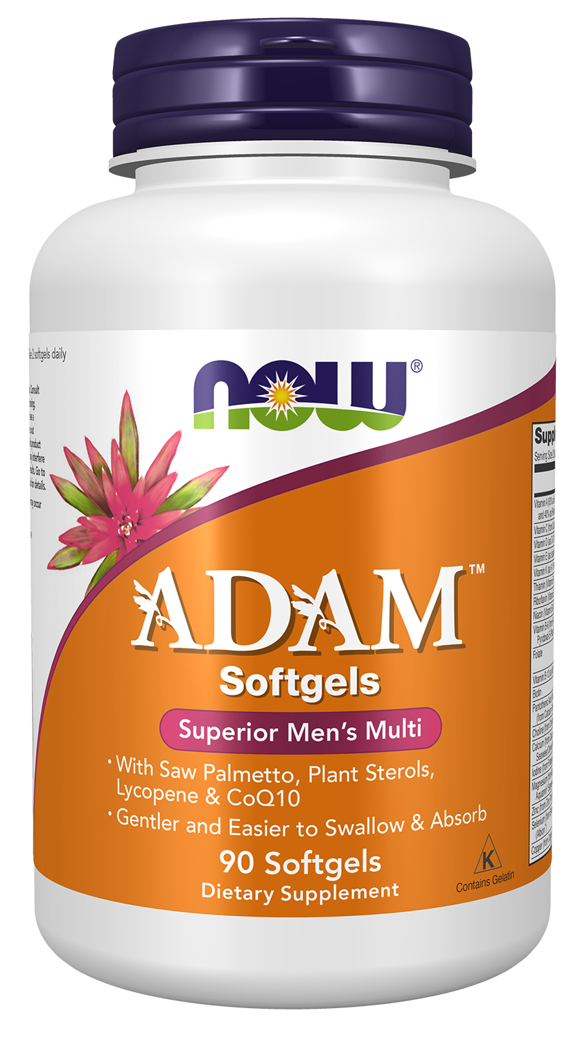 NOW Supplements, ADAM™ Men's Multivitamin, 90 Softgels — product image