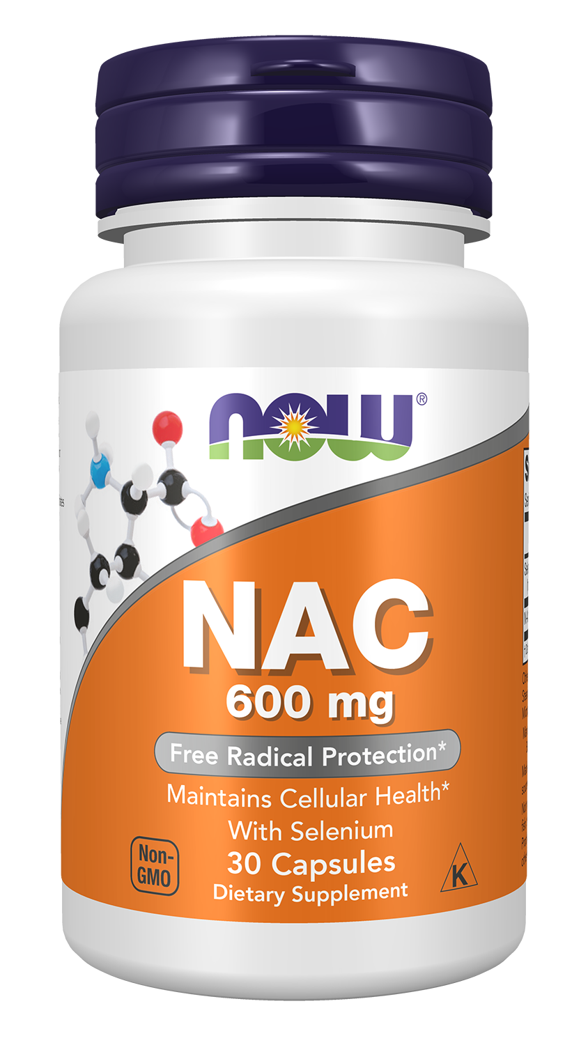 NOW Supplements, NAC (N-Acetyl Cysteine) 600 mg with Selenium 30 Capsules — product image