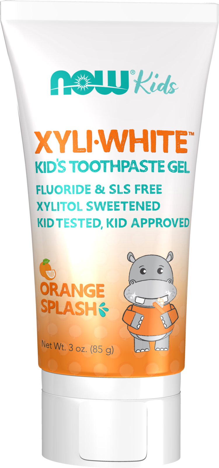 NOW Solutions, Xyliwhite™ Toothpaste Gel for Kids, Orange Splash Flavor, Kid Approved! 3-Ounce, packaging may vary — product image