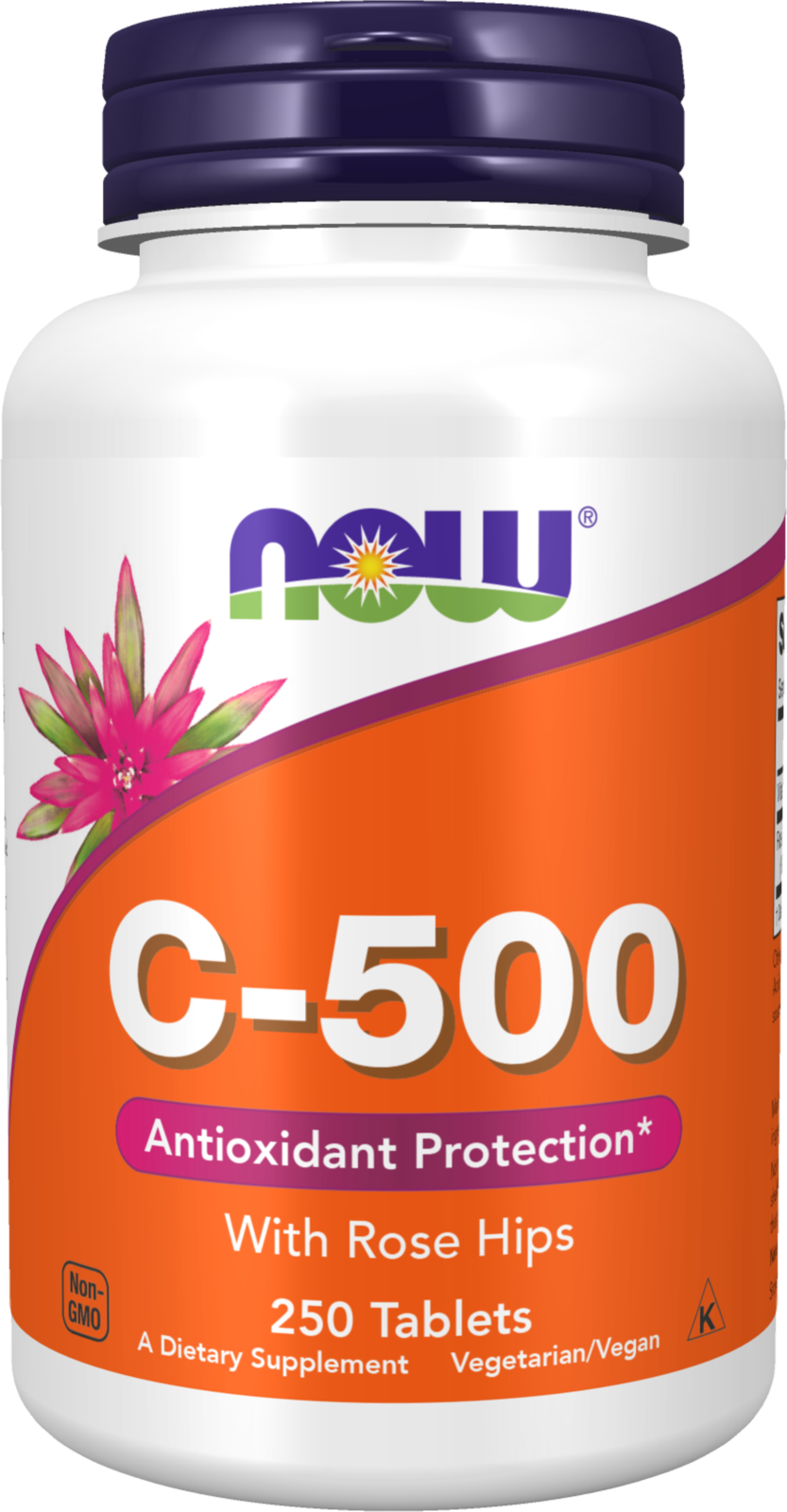 NOW Supplements, Vitamin C-500 with Rose Hips, 250 Tabs — product image