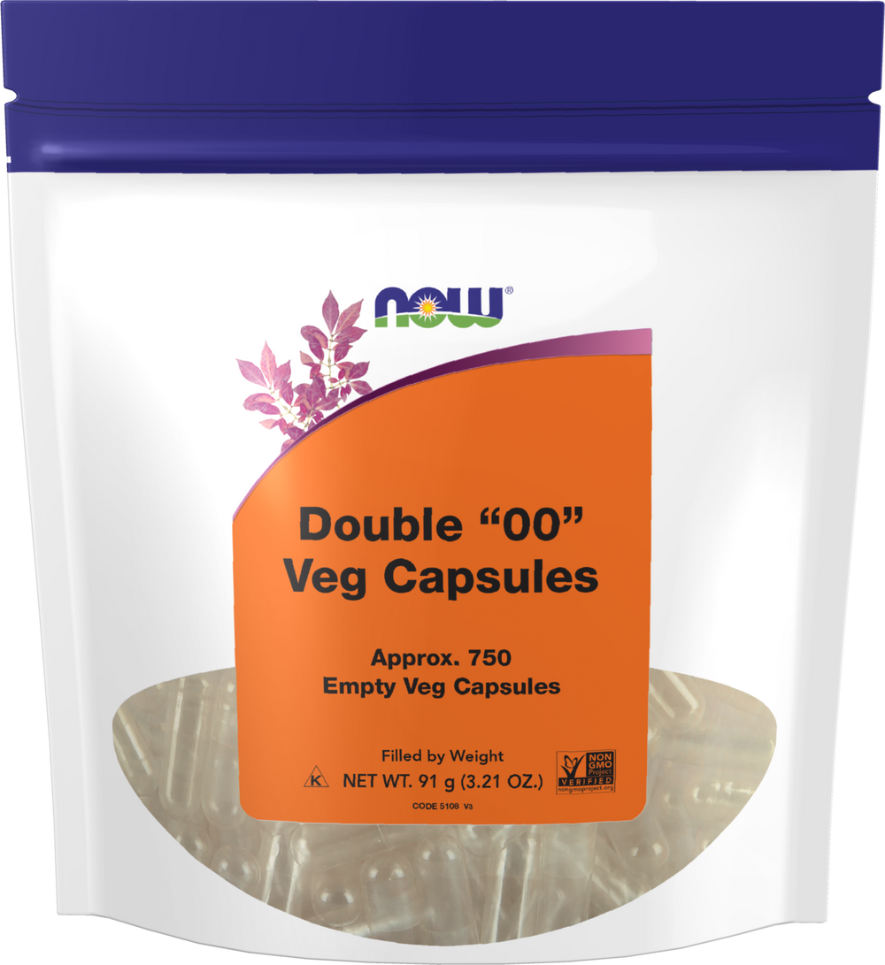 NOW Supplements, Empty Vegetarian Caps, Double "00", 750 Veg Caps — product image