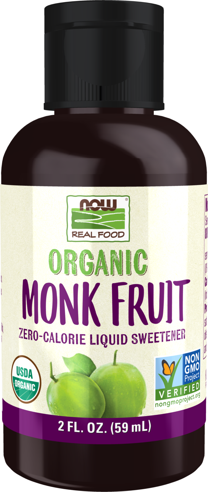 NOW Foods, Organic Monk Fruit, Zero-Calorie Liquid Sweetener, 2 fl. oz — product image