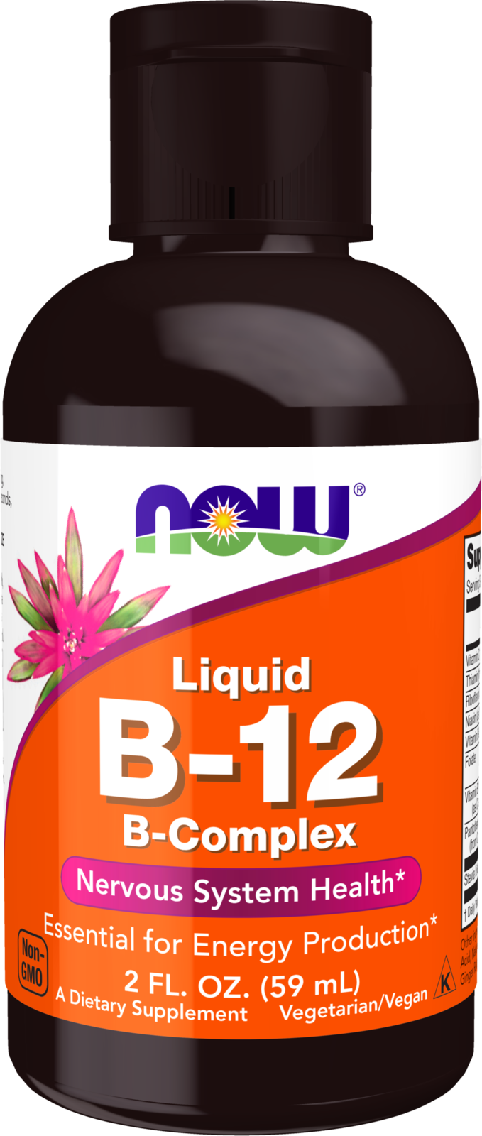 NOW Supplements, Vitamin B-12 Complex Liquid, Energy Production*, 2 oz — product image