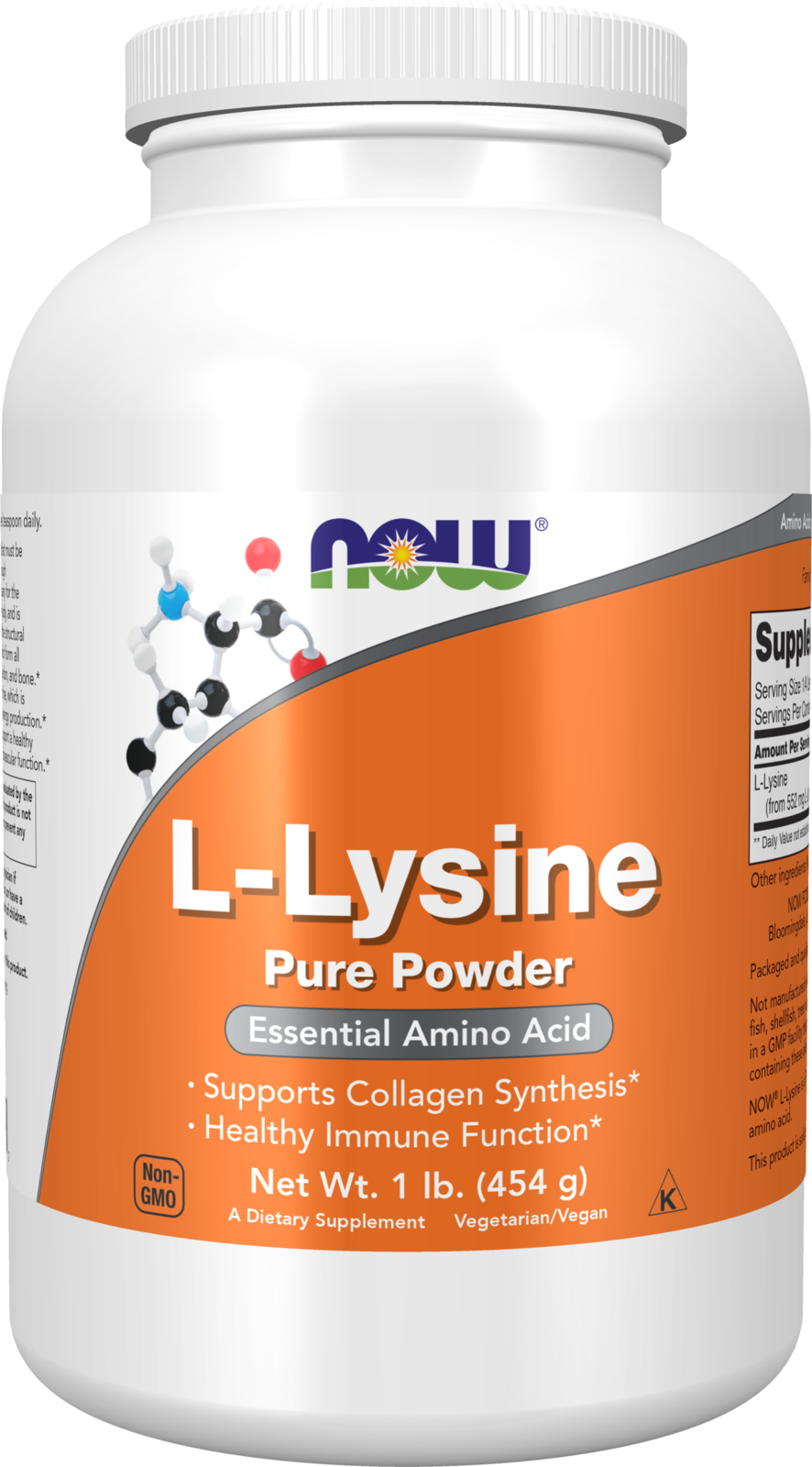 NOW Supplements, L-Lysine Powder, Amino Acid, 1 lb — product image