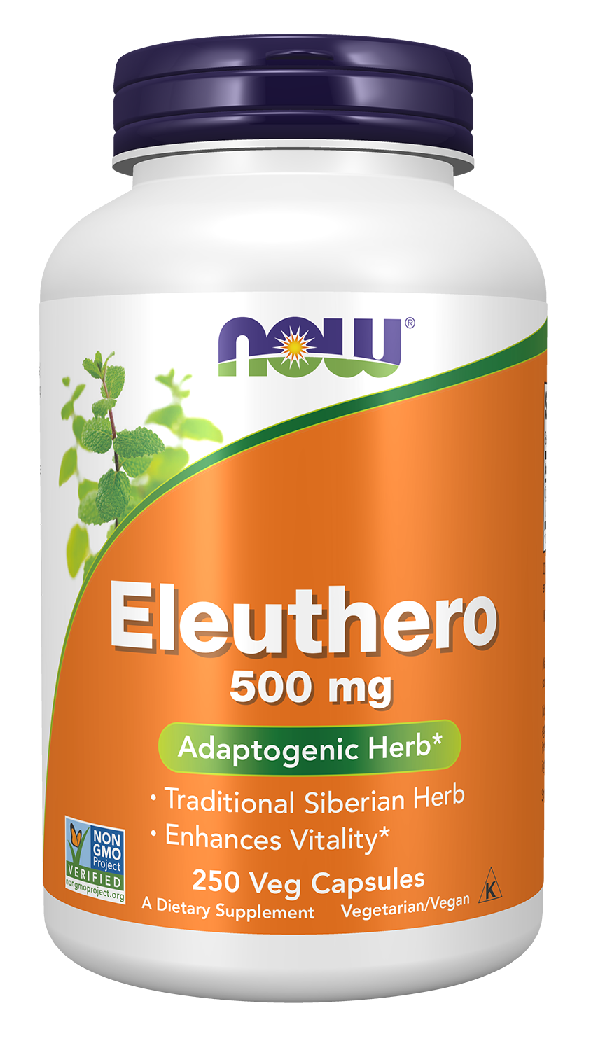 NOW Supplements, Eleuthero 500 mg, Adaptogenic Herb*, 250 Veg Caps — product image