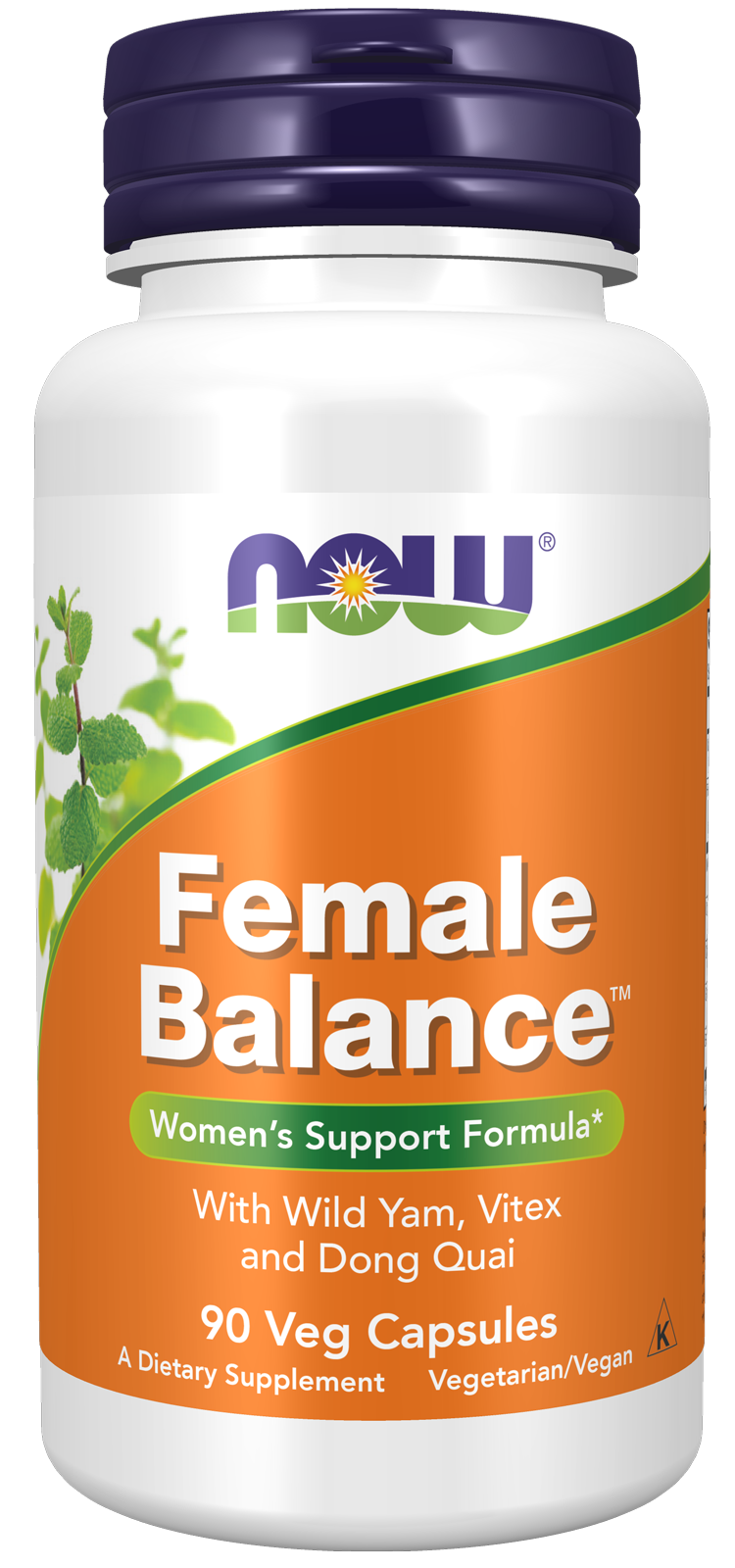 NOW Supplements, Female Balance™ w/ Wild Yam, Vitex, Dong Quai, 90 Veg Caps — product image