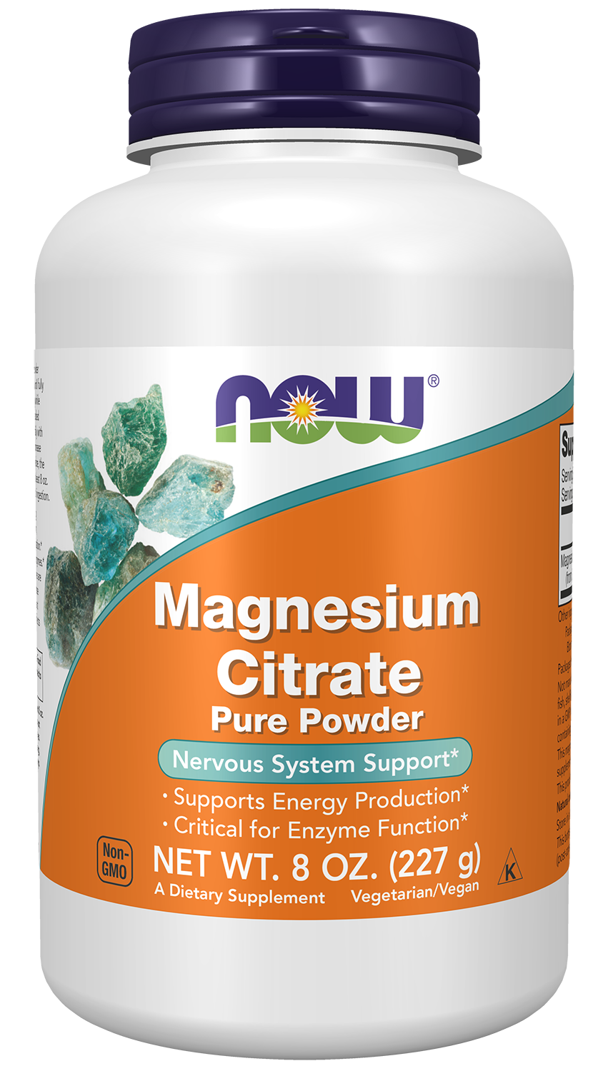 NOW Supplements, Magnesium Citrate Pure Powder, Enzyme Function*, 8 oz — product image
