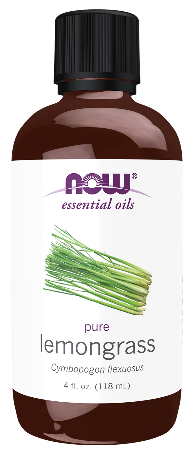 NOW Essential Oils, Lemongrass Oil, Undiluted, Steam Distilled, 4 fl. oz — product image