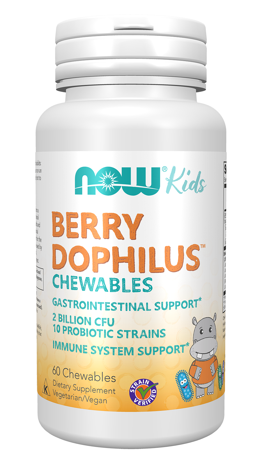 NOW Supplements, BerryDophilus™ , 2 Billion., 10 Strains,  60 Chewables — product image