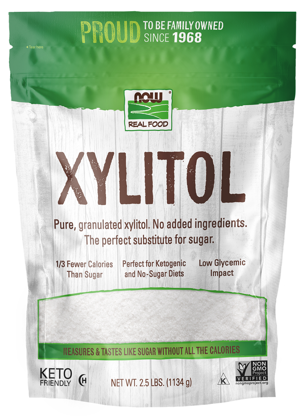 NOW Foods, Xylitol, Sugar Substitute, Keto-Friendly, 2.5 lbs — product image