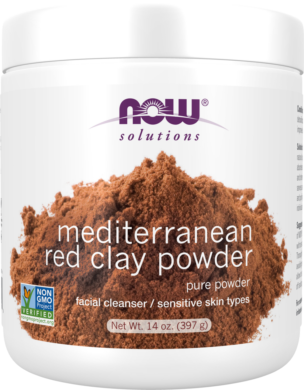 NOW Solutions, Mediterranean Red Clay Powder, Sensitive Skin Mask, 14 oz — product image
