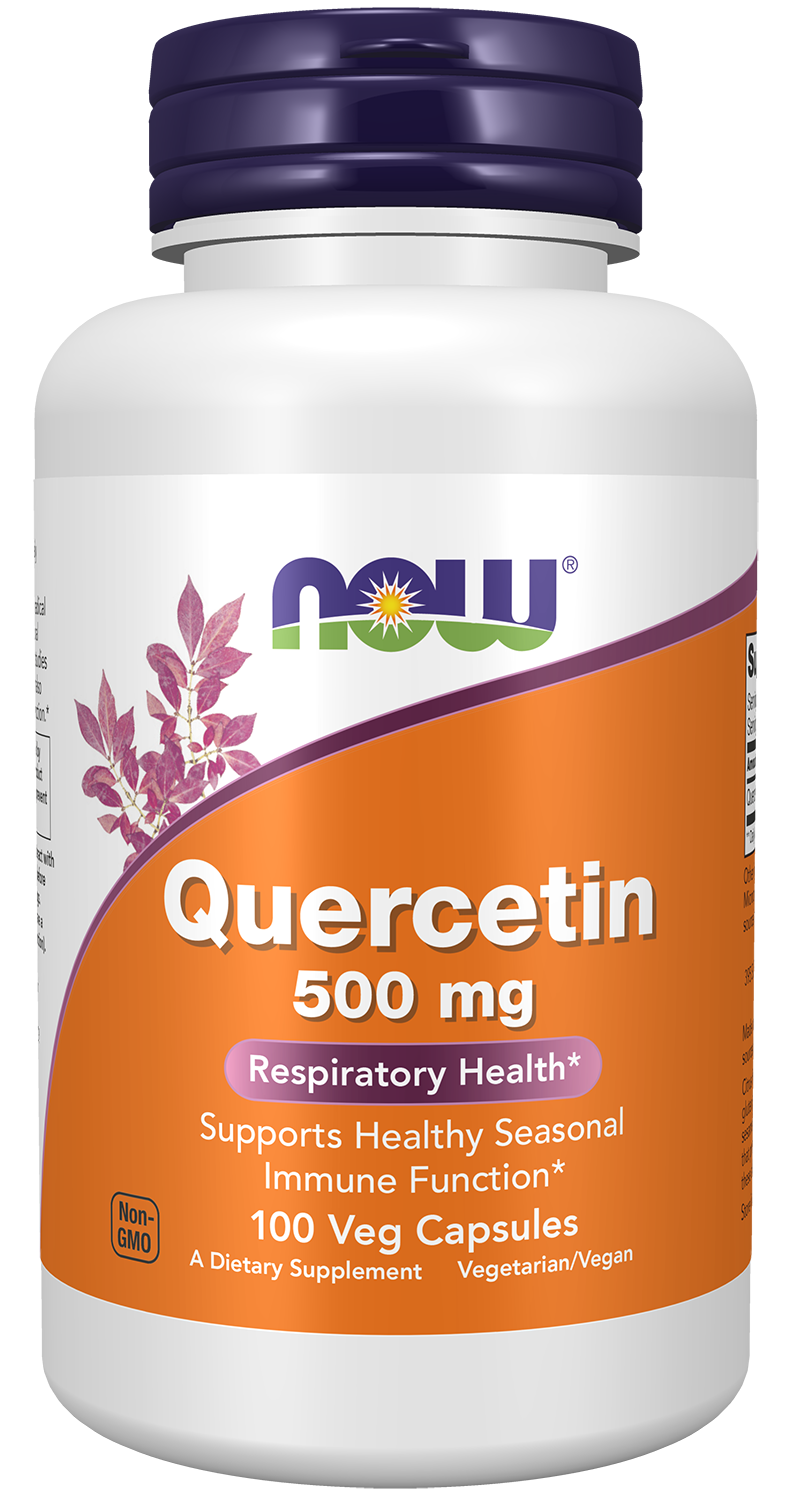 NOW Supplements, Quercetin 500 mg, Respiratory Health*, 100 Veg Caps — product image